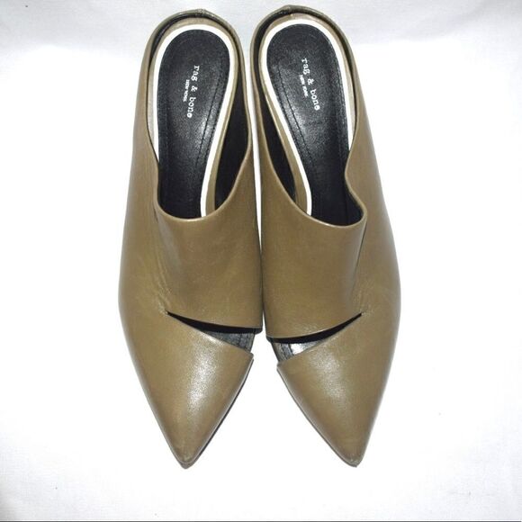 RAG & BONE Beha Slash Mule Light Olive Size 38 - Picture 5 of 8